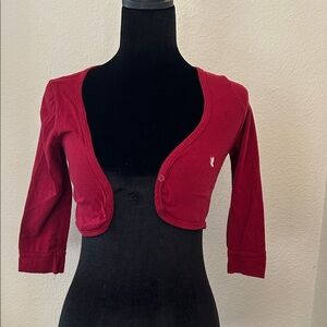 Red Cardigan with Butterfly Logo